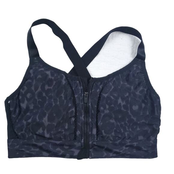 Fabletics Womens Zoe High Support Bra Cheetah Animal Full Zip-Up Sport Bra XS - Picture 1 of 11